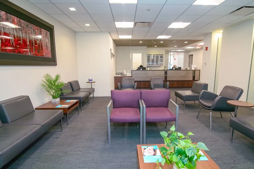 Lobby seating area front view